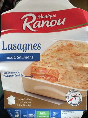 Monique Ranou Lasagnes au 2 saumon la barquette de 300 g