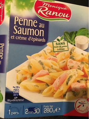 Penne au saumon et crème d'épinards