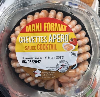 Crevettes apéro sauce cocktail (maxi format)