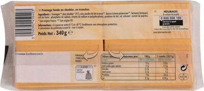 Fromage les tranchettes hamburger au cheddar