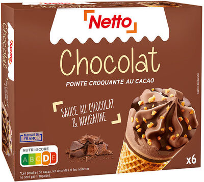 Cône chocolat (G) sauce au chocolat et nougatine x6 - 120mL
