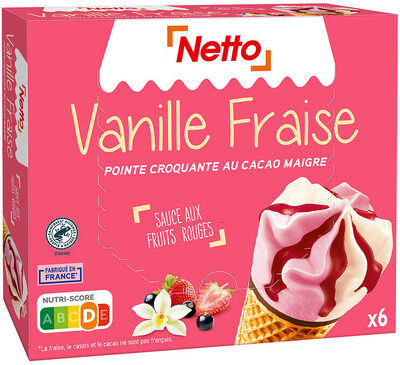 Cône vanille - fraise (G) sauce aux fruits rouges x6 - 120mL