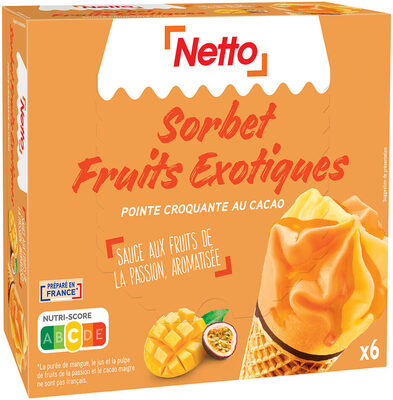 Cône fruits exotiques (S) sauce aux fruits de la passion x6 - 120mL