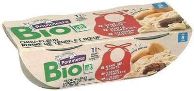 Bol bio chou fleur pdt boeuf - 8 mois- 2x200g