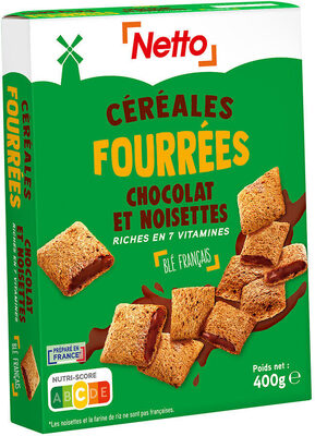 Céréales fourrées cacao noisette