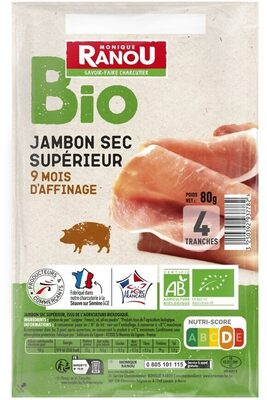 Jambon sec bio 4T 80g massif TRAD