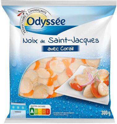 NOIX DE SAINT JACQUES AVEC CORAIL ASC 300G - Argopecten purpuratus - origine chili ou perou