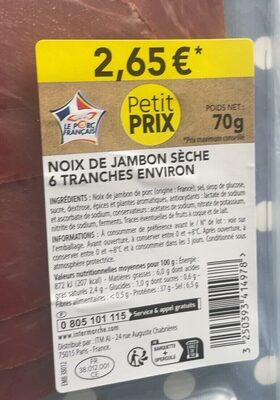 Noix de jambon 6t 70g fe