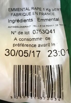 Emmental Râpé Neutre 45 %