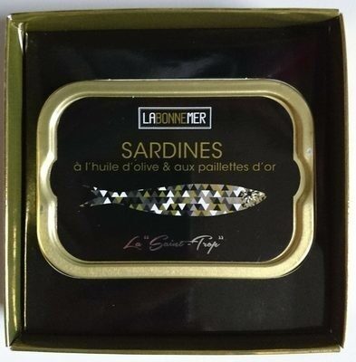 Sardine à l'huile d'olive et aux paillettes d'or. La "Saint-Trop"