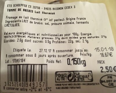 Tomme de brebis