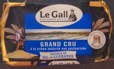 Beurre grand cru à la crème maturée non pasteurisée, cristaux de sel de guérande