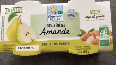 100 % végétal amande sur lit de poires