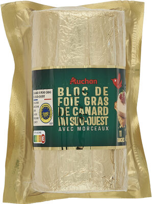 Bloc de foie gras de canard du Sud-Ouest avec morceaux