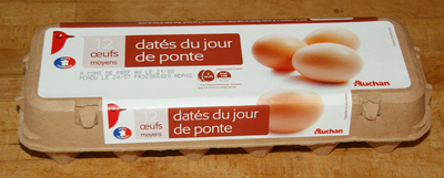 Oeufs datés du jour de ponte (x 12) calibre Moyen