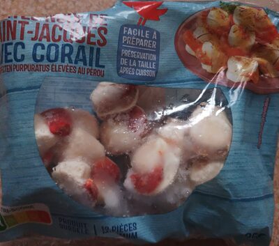 Petites noix de Saint-Jacques avec corail surgelées