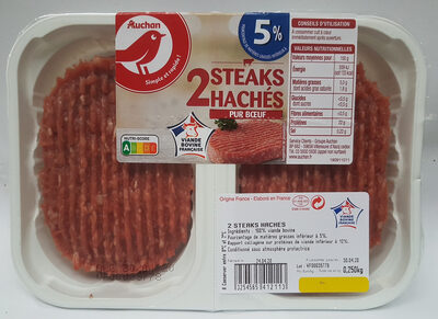 2 steaks hachés pur boeuf