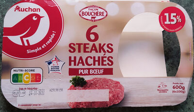 Steack haché  Auchan <15% MG