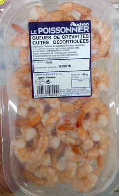 Queues de crevettes cuites décortiquées