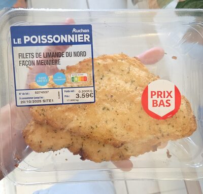 Filet de limande du Nord meunière