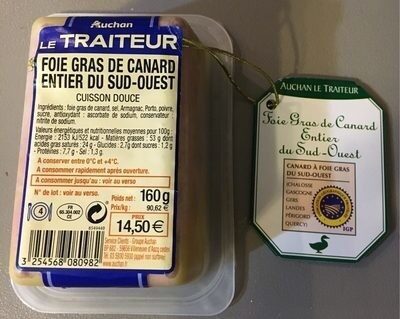 FOIE GRAS CANARD ENTIER DU SUD-OUEST