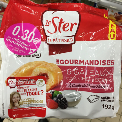 Les Gourmandises 6 Gâteaux façon Cheesecake & Coulis de Fruits Rouges