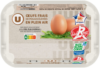 Oeufs Plein Air Label Rouge Bleu Blanc Coeur - Boîte de 6