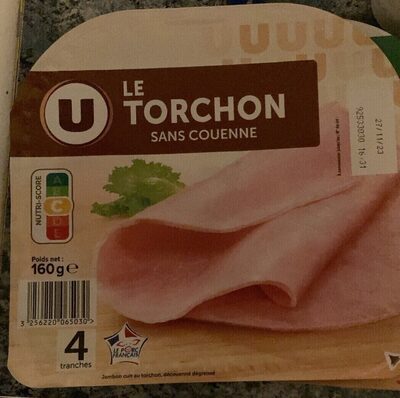 Jambon Supérieur sans couenne Torchon - x4 tranches, 160g
