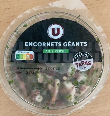 Encornets géants sauce ail et persil, transformé en France, barquette,120g