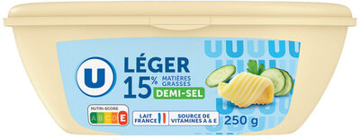 Matière grasse laitière légère 1/2 sel 15%MG, barquette de 250g