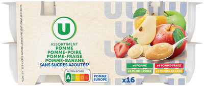 Dessert fruitier coupelles pomme fraise poire banane sans sucres ajoutés