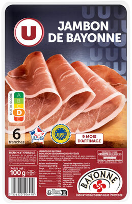 Jambon de Bayonne IGP - x6 tranches, 100g