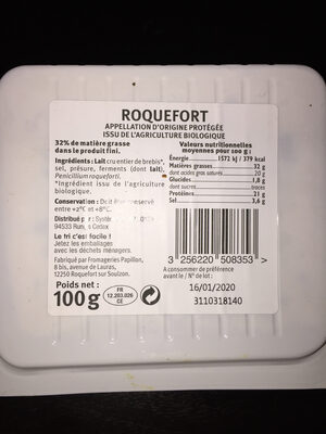 Roquefort AOP lait cr 32% MG