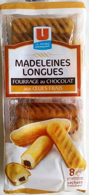 Madeleines longues fourrage au chocolat