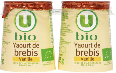 Yaourts bio au lait de brebis saveur vanille 2x125g