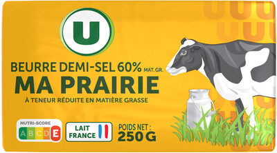 Beurre demi-sel à teneur réduite en matière grasse Ma Prairie 60%mg,250g