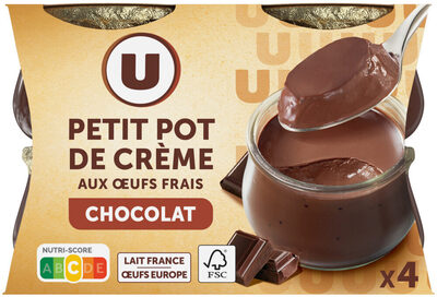 Desserts lactés à la crème aux oeufs frais saveur chocolat 4x100g