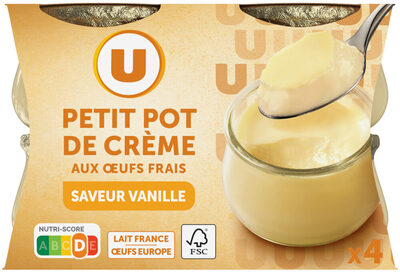 Desserts lactés à la crème aux oeufs frais saveur vanille 4x100g