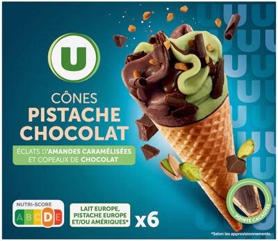 Cônes glacés chocolat pistache x6