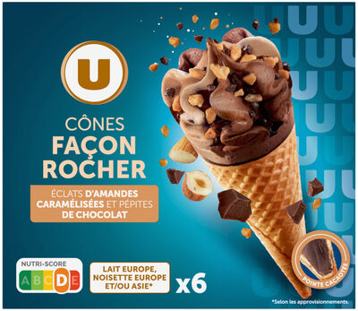 Cônes glacés façon rocher (noisette et chocolat), x6, 384g