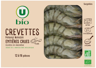 Crevettes entières crues boîte de 12 à 16 pièces - 400g