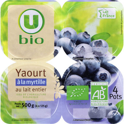 Yaourts brassés sucrés aux myrtilles 4x125g