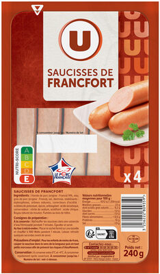 Saucisses de Francfort - x4, 240g