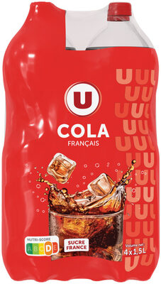 Boisson gazéifiée saveur cola avec sucre et édulcorant, 4x1,5L