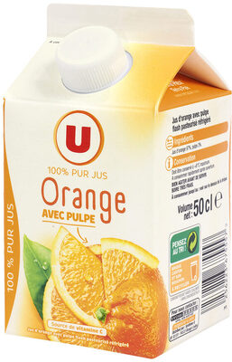 Pur jus d'orange avec pulpe réfrigéré