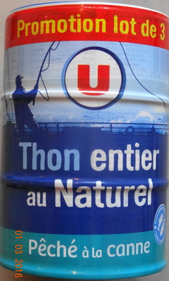 Thon entier, au naturel, pêché à la canne Promo lot de 3