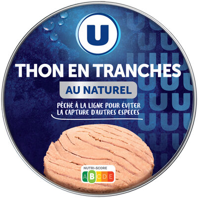 Thon en tranche au naturel pêché à la ligne boîte 1/3 186g