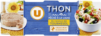 Thon entier à l'huile de tournesol pêché canne 3 boîtes soit 240g