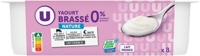 Yaourts brassés nature 0% de matière grasse 8x125g