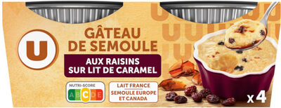 Gâteau de semoule aux raisins nappé caramel 4x100g